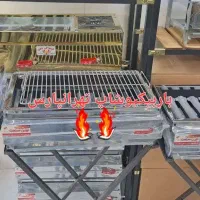 کبابپز استیل گازی 70سانت باربیکیو پایه چدن