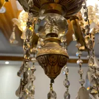 لوستر ۶ شاخه برنجی سنگین گل لاله|لوستر و چراغ آویز|تهران, آذربایجان|دیوار