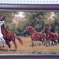 لوستر برنز و تابلو فرش ماشینی|لوستر و چراغ آویز|اراک, |دیوار