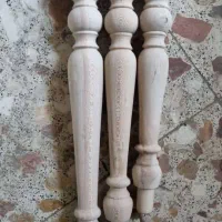 زیرگلدونی پایه خراطی چوبی مدل بافوری پایه شمعی