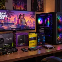 کامپیوتر کیس کامل مانیتور 27 نسل DDR5 و RTX 4060