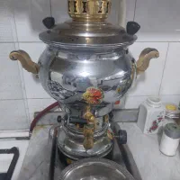 سماور گازی ۶ لیتری با سینی وزیر سماوری