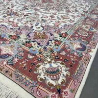 فرش دستباف (بساک)جفت ۹ متری کاسه کوزه گل ابریشم|فرش|مشکیندشت, |دیوار