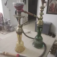 دو عدد قلیون سنگین برنجی سالم