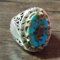 فیروزه اصل نیشابور با رکاب نقره