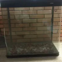 آکواریوم خمی وسایل کامل +پمپ آب