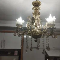 لوستر ۳ شعله آبکاری برنج کاملا سالم