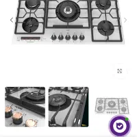 گاز صفحه ای توکار شیشه ای سفید تایمردار|اجاق گاز و لوازم برقی پختوپز|بوشهر, |دیوار