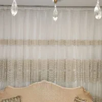 پرده سالن با والان یه طرفه مخمل و گلدوزی