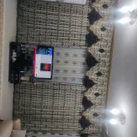 پرده کتیبه دار نو نو دو تیکه حریر و پارچه