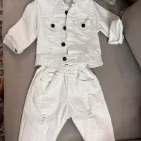 کت شلوارجین سفید بچگانه