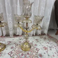 یک جفت لاله پایه برنجی قدیمی|لوستر و چراغ آویز|مشهد, کلاهدوز|دیوار