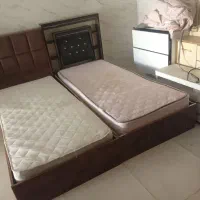 جفت تخت ام دی اف با تشک|تخت و سرویس خواب|رامهرمز, |دیوار