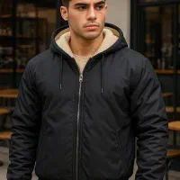 کاپشن مردانه مشکی داخل تمام خز.پرداخت درب منزل