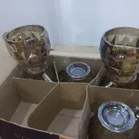 یک دست فنجان و یک دست پیش دستی کریستال|ظروف سرو و پذیرایی|رودسر, |دیوار