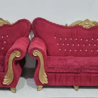 مبل راحتی۷نفره زرشکی|مبلمان خانگی و میز عسلی|مسجد سلیمان, |دیوار