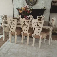 نهار خوری 8نفره چوب روس|میز و صندلی غذاخوری|تهران, بهاران|دیوار