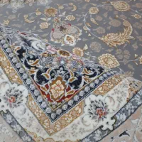 فرش ۶متری۱۲۰۰شانه یاقوت نقره ای۳۶۰۰تراکم گل برجسته|فرش|مشکیندشت, |دیوار