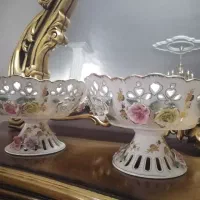 یک جفت میوه خوری گل برجسته