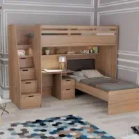تخت دوطبقه و میز تحریر|تخت و سرویس خواب|مشهد, توس (بلوار توس)|دیوار