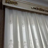 پرده مروارید دوزی شده همراه با زیر پرده ای|پرده، رانر، رومیزی|بندر انزلی, کلیور|دیوار