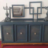 کنسول با اینه و شمعدانی