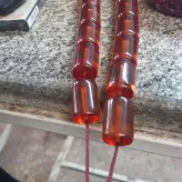 تسبیح کهربا المانی دانه درشت کهنه عطردار|کلکسیون اشیاء عتیقه|بناب, |دیوار