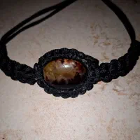 دستبند مکرومه و سنگ