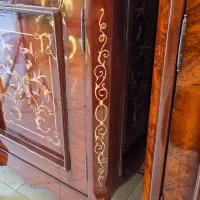 آینه و کنسول سه درب ایتالیایی معرق براق چوب گلنازک|بوفه، ویترین، کنسول|تهران, افسریه شمالی|دیوار