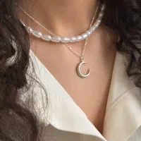 گردنبند نقره ماه