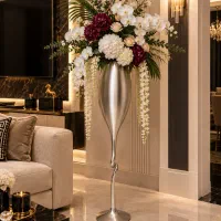 گلدان شیشه ای شفاف ایستاده