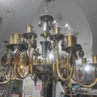 لوستر ۸ شاخه ۱۶ شعله برنج رنگ ثابت