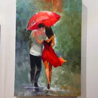 تابلوی رنگروغن زیر باران دیپفریم، ۴۰در۶۰