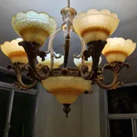 لوستر گل آفتابگردان زرد اُخرایی|لوستر و چراغ آویز|مشهد, کوثر|دیوار