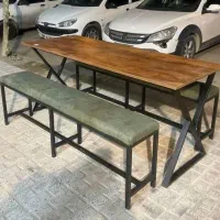 میز و صندلی بیرونی و اپن متال و چوب و روکوبی