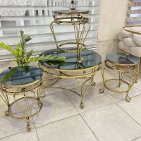 میز جلو مبلی و عسلی فلزی فرفورژه گرد آبکاری فورتیک