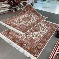 فرش دستباف خطیبی گل ابریشم رنگ پیازی اعلا|فرش|مشکین‌دشت, |دیوار