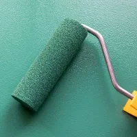 نقاشی ساختمان، فلز وچوب بارنگهای جذاب ترکیبی وساده