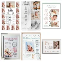 طراحی تابلو مشخصات نوزادی / ماهگرد نوزادی