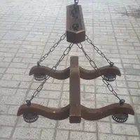 لوستر چوبی ۴ شعله
