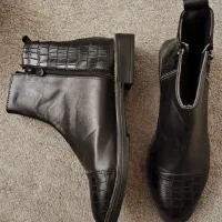 بوت چرم مشکی شیک|کیف، کفش، کمربند|قم, هنرستان|دیوار