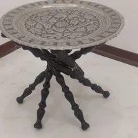 سینی مسی پایه دار سنتی قلمکار کاردست استاد اصفهانی