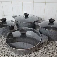 قابلمه چدن نانو گرانیتی ۸ پارچه زولینگ اکبند و نو