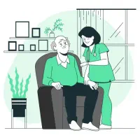 پرستار خانوم برای امور منزل آقای پا به سن گذاشته