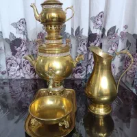 ستِ سماور ذغالی در حد نو با پارچ لگن وسینی زیر|کلکسیون اشیاء عتیقه|تهران, بهداشت|دیوار