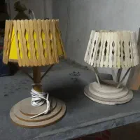 یک جفت آباژور تمام چوب