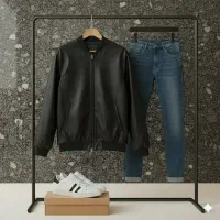 کاپشن چرم مردانه مدل Trino/سایز لارج و ایکس لارج