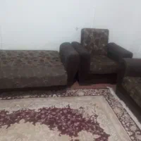 مبل راحتی تخت شو تنه استیل بدون میز عسلی