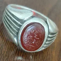 انگشتر عقیق رکاب دوقاب