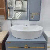 روشویی پی وی سی طوسی با نوار طلایی کد ۱۳